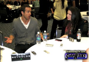 Ryan Reynolds during a press tour at WonderCon