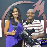 SIDEWALKS host Veronica Castro and videographer J.P. Langston at the red carpet for Metallica Through The Never.