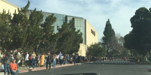 Line outside mall