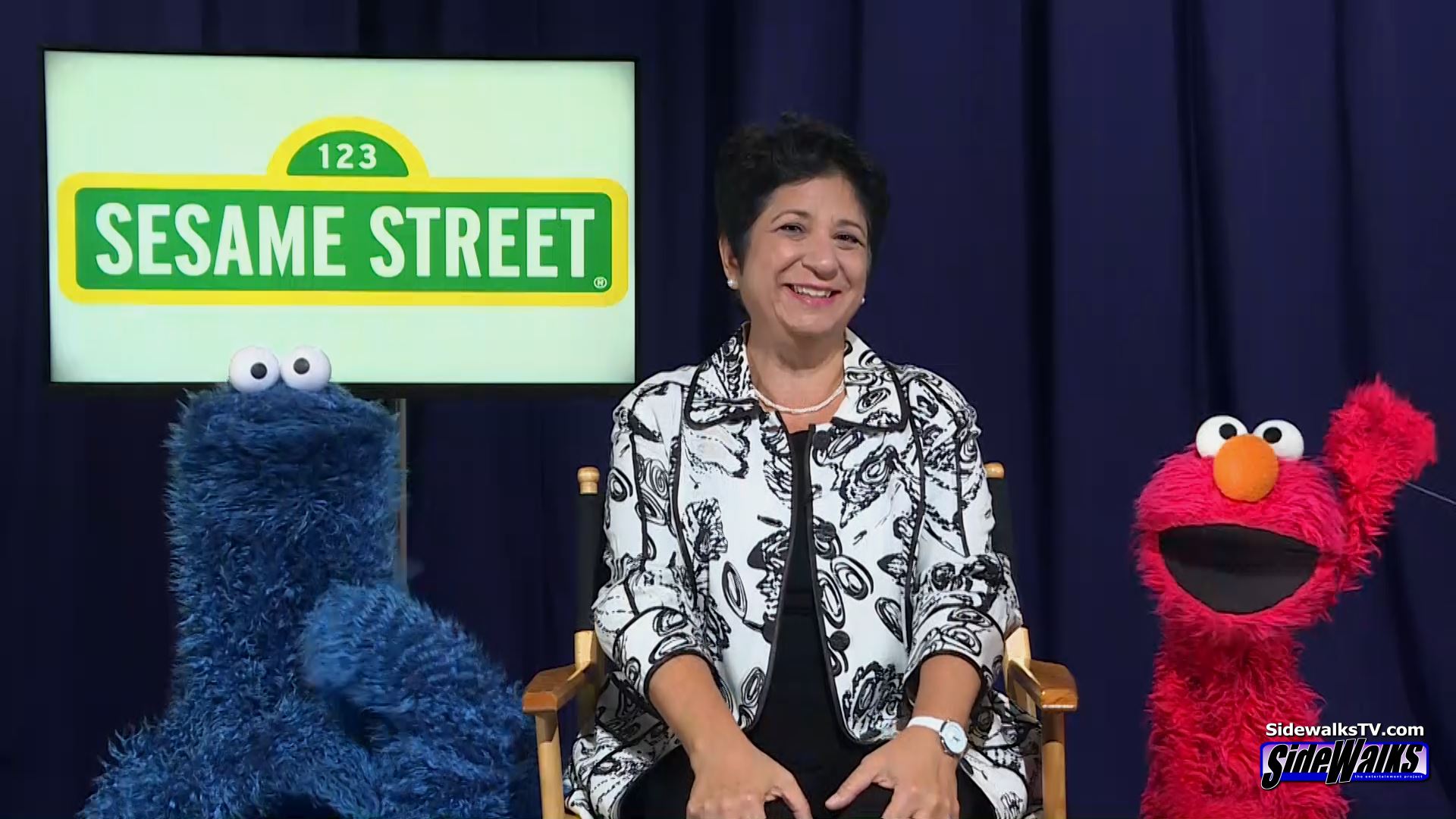 Cookie Monster, Rosemarie Truglio and Elmo