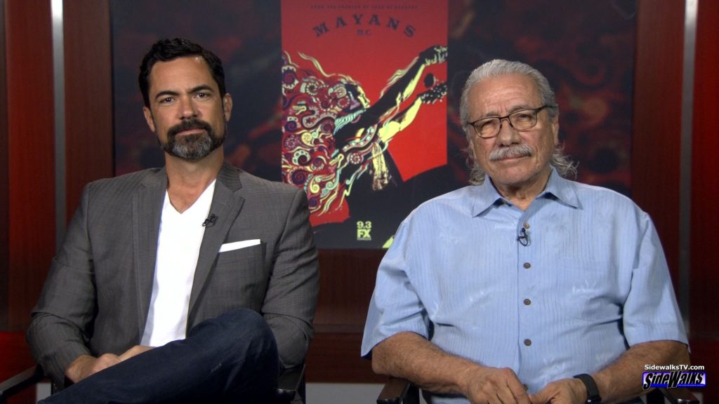 Danny Pino and Edward James Olmos on set during our interview