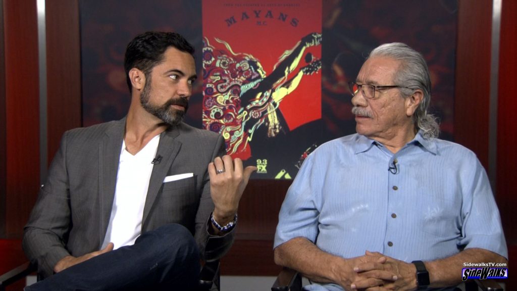 Danny Pino and Edward James Olmos on set during our interview