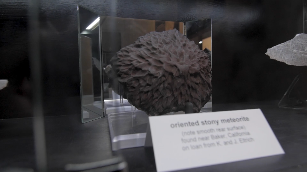 A meteorite in the exhibit of the UCLA Meteorite Collection