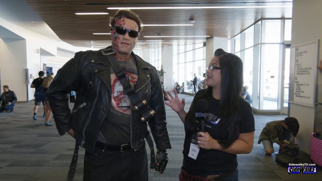 Lori with cosplayer The Terminator at SVCC