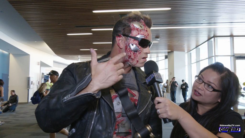 Lori with cosplayer The Terminator at SVCC