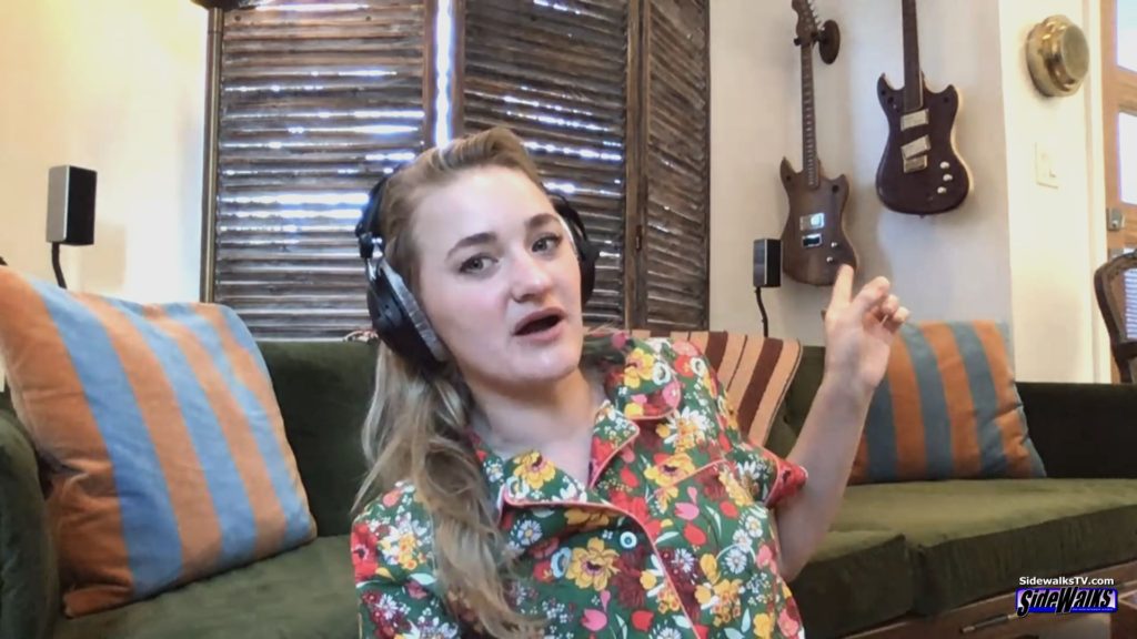 AJ Michalka shows her prized guitar