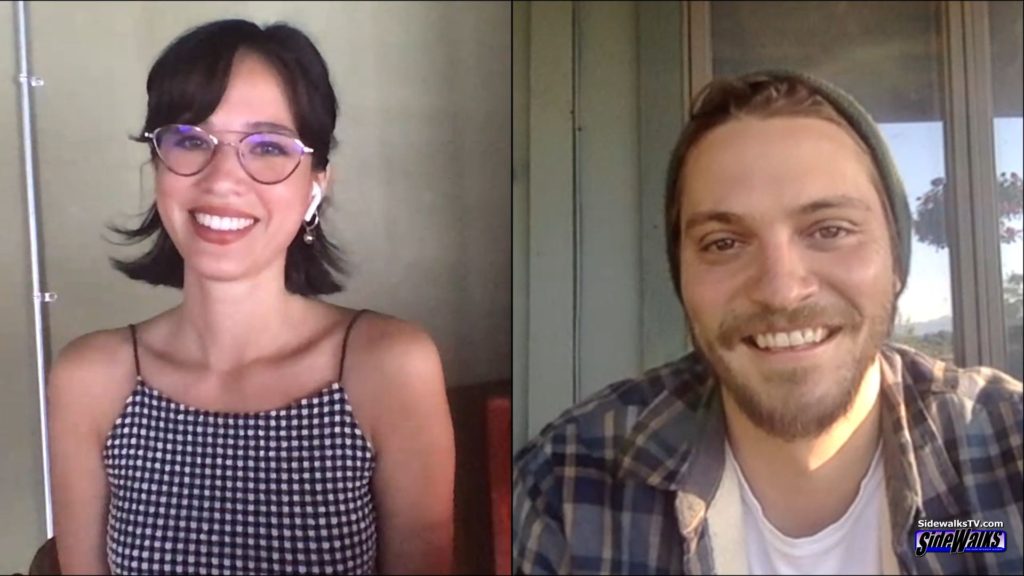 All smiles Kelsey Asbille and Luke Grimes