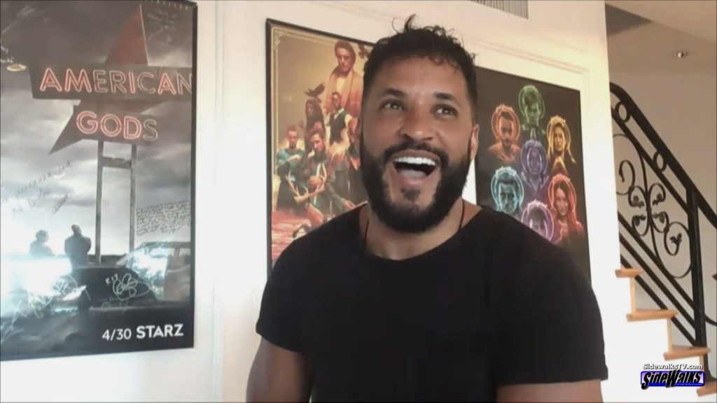 Ricky Whittle laughing