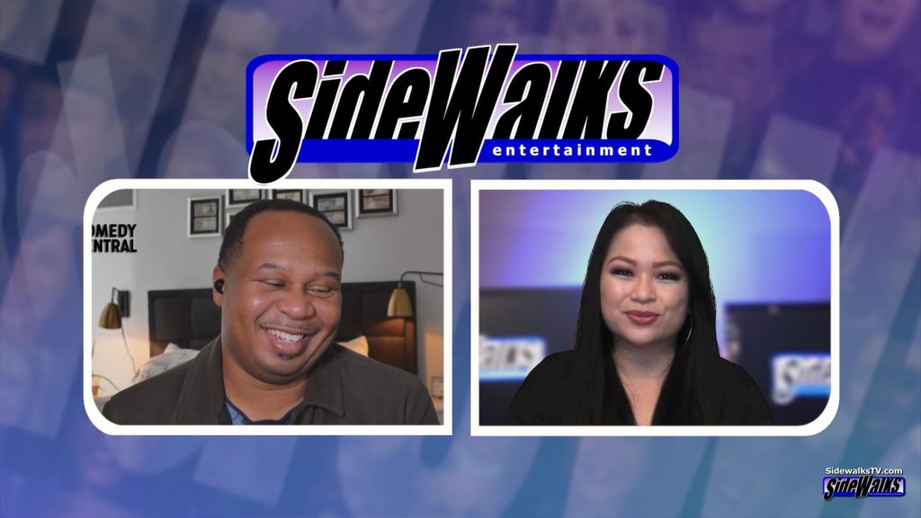 Host Lori Rosales with Roy Wood Jr 