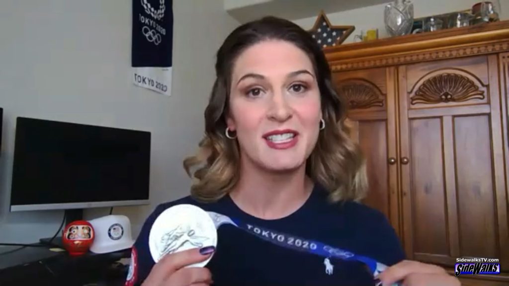 Adeline Gray with her Silver Medal from the 2020 Olympics Games