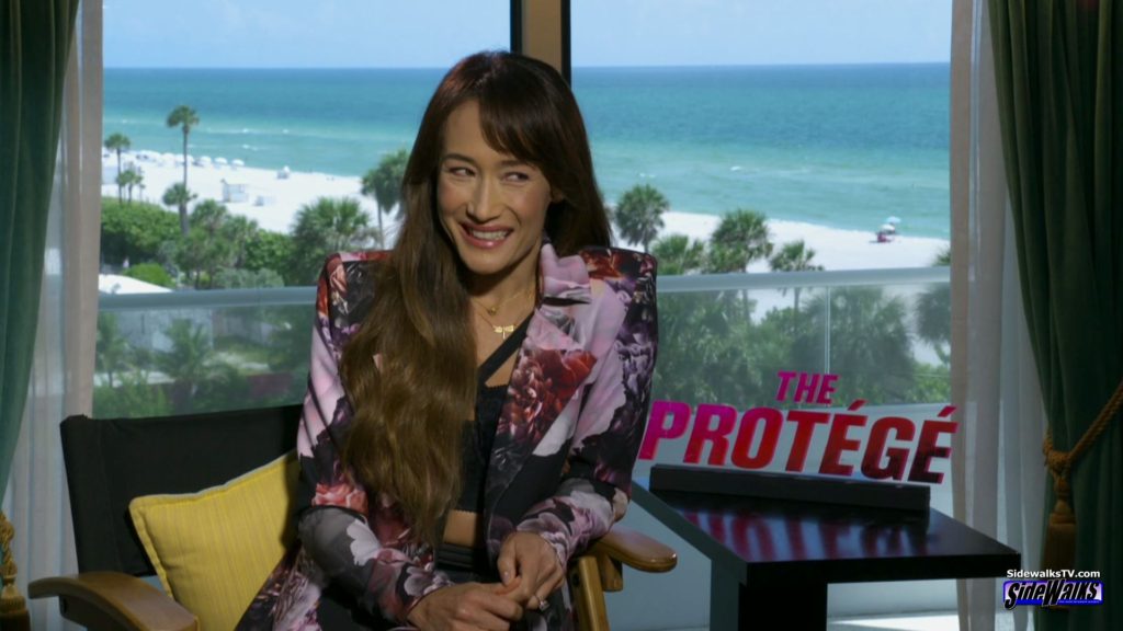 Maggie Q  looking left