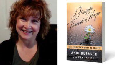 Andi Buerger and her book, A Fragile Thread of Hope: One Survivor's Quest to Rescue