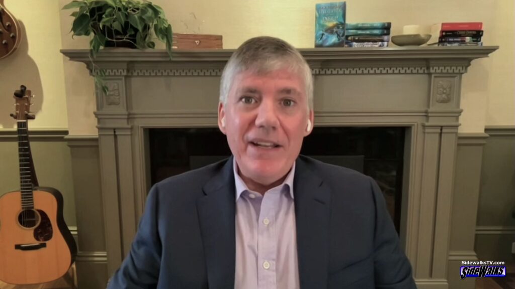 Rick Riordan in a close-up shot