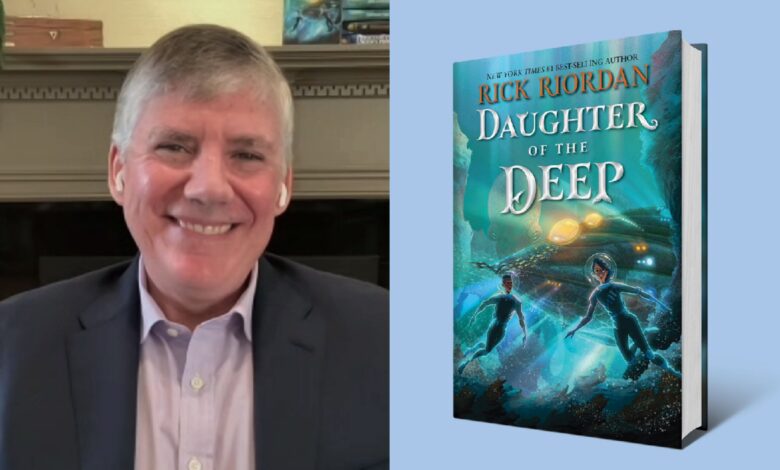 Rick Riordan and his latest book, Daughter of the Deep