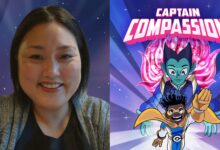 Tia Kim and a Captain Compassion poster