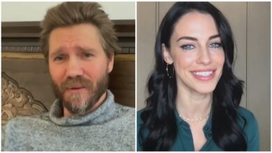 Chad Michael Murray and Jessica Lowndes in a two shot during our interview