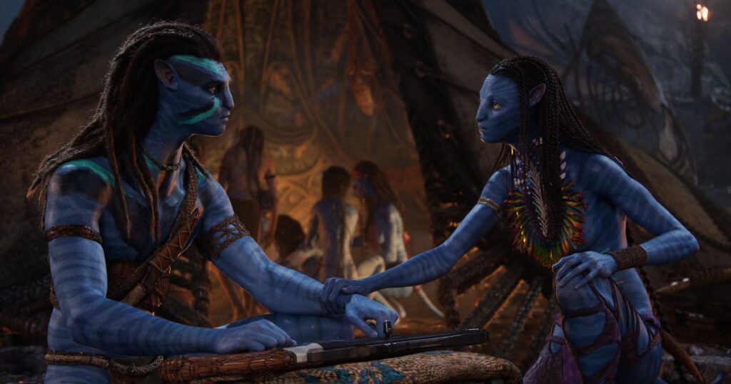 Jake Sully (Sam Worthington) and Neytiri (Zoe Saldana)