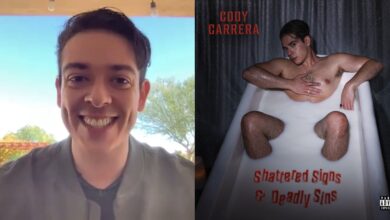 Cody Carrera and his album cover, Shattered Signs & Deadly Sins