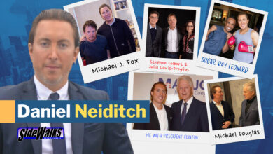 Daniel Neiditch and some of the celebrities he met.