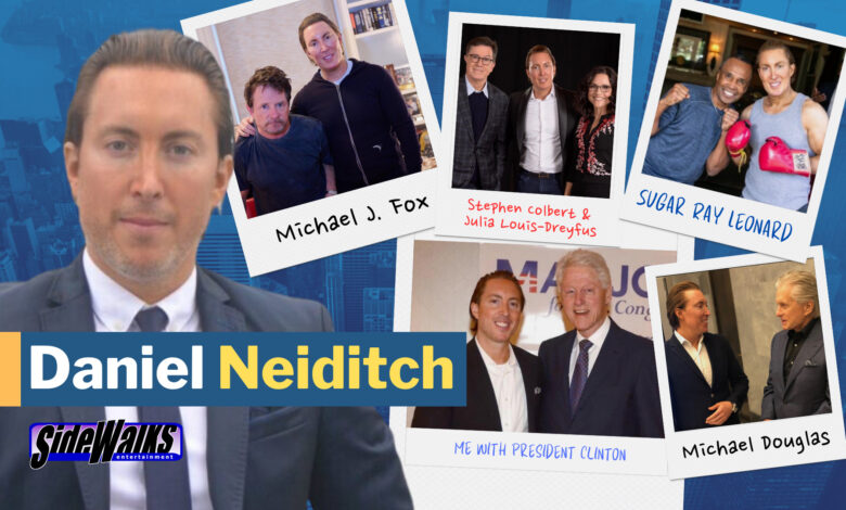 Daniel Neiditch and some of the celebrities he met.