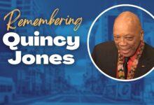 Quincy Jones's face in an in memoriam graphic