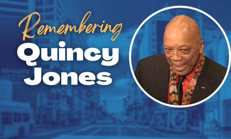 Quincy Jones's face in an in memoriam graphic