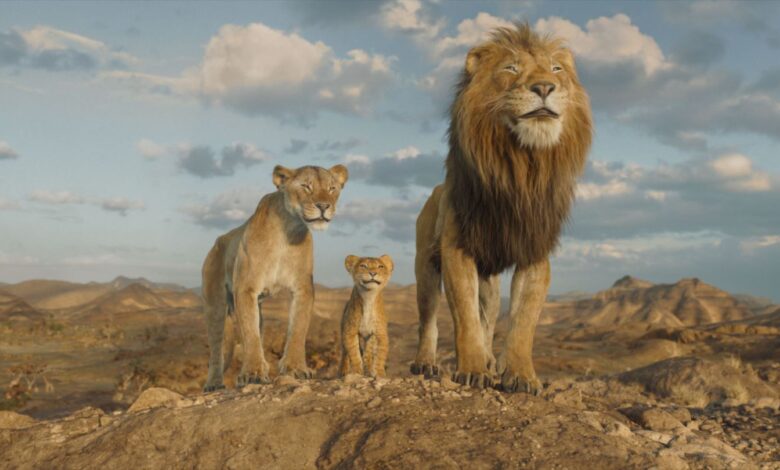 Afia (voiced Anika Noni Rose), Young Mufasa (voiced by Braelyn Rankins) and Masego (voiced by Keith David)